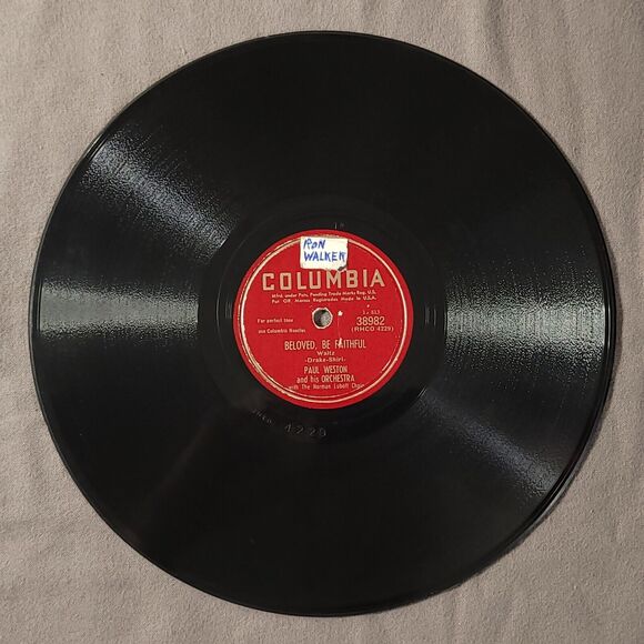 Paul Weston 78 Nevertheless / Beloved, Be Faithful Columbia 38982 V++ Jazz Pop - Picture 2 of 2